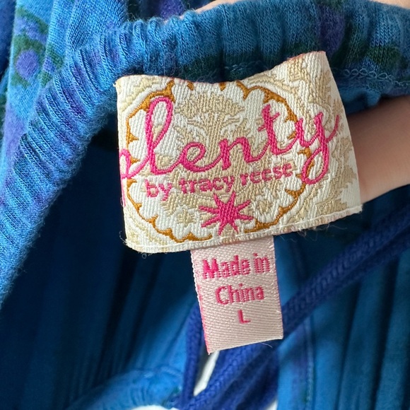 Plenty by Tracy Reese Flutter Sleeve Dress Blue Tie Back Midi Length Size Large - Picture 6 of 7